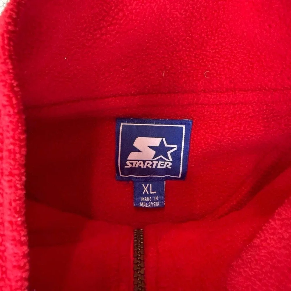 Vintage Starter Ole Miss Fleece Quarterzip Sweater sweatshirt Retro College‎ XL